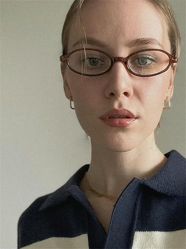 Miniatura 3 de ADE WU Gafas ovaladas de moda para mujer, lindos lentes retro de los años 90, con marco ligero y delgado