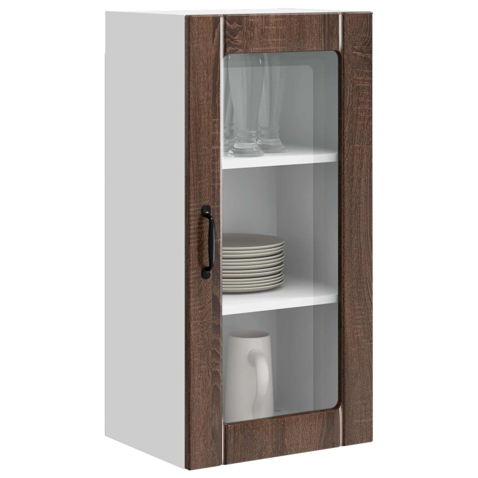Homgoday Holz-Küchenschrank Modern Design Eichen-Optik Innennutzung - Stauraum für Küche Model885350