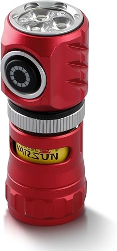 WARSUN Mini linterna giratoria para niños  Linterna de bolsillo de aleación de aluminio recargable USB-C con base magnética, 5 modos de luz, luz EDC