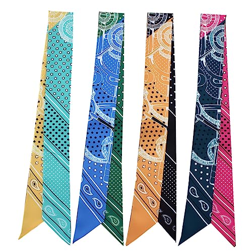 Homoyoyo 4 Piezas Pañuelo De Cuello Pentagrama Diademas Atléticas Pañuelo De Seda Para El Cabello Pañuelo De Hip Hop