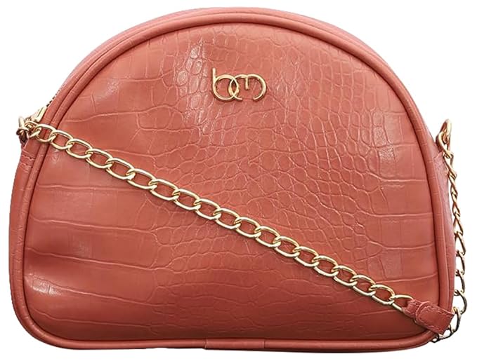 Bagsy Malone Half Moon Sling Bag | Modish Sling Bag (Croco Red)