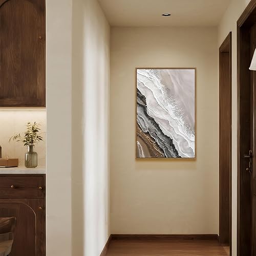 Miniatura 7 de Arte de pared enmarcado de playa costera, con textura de mar y playa, imágenes de decoración de pared, bohemio, abstracto, paisaje, océano,