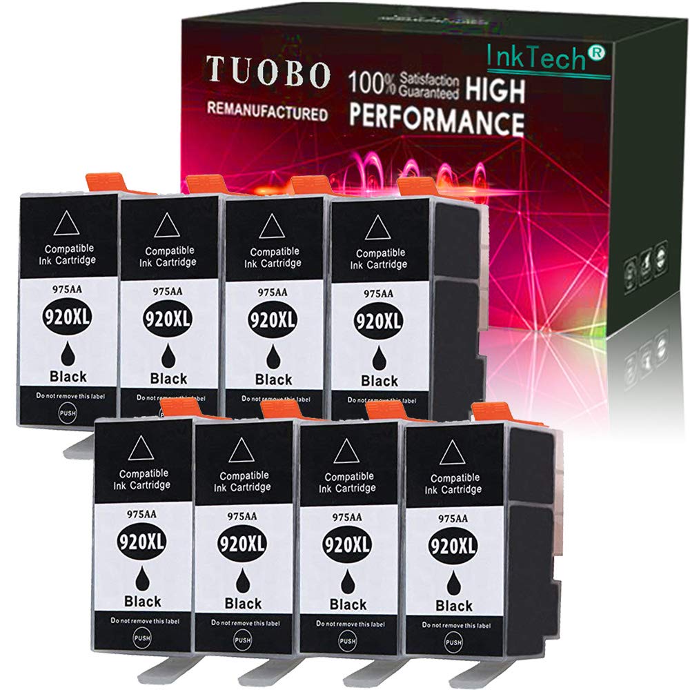 Tuobo 920XL Ink Cartridge Replacement for HP 920 XL Ink Cartridge with Chip High Capacity, Compatible with OfficeJet 6500a 6500 6000 7500a 7500 7000 Inkjet Printer (8 Black)