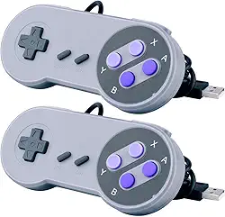2 pacotes de controles USB para Super NES SNES, controlador USB Famicom, joypad, gamepad para laptop, Windows, PC/MAC/Raspberry Pi
