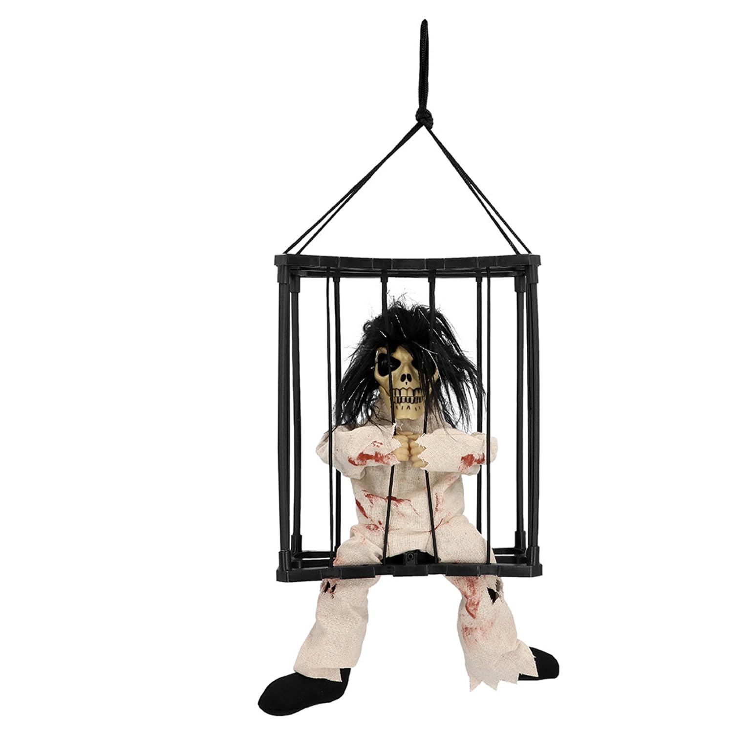 Boland 72043 - Interactive Hanging Decoration, Prisoner Ghost for Halloween, Party Decoration, Horror Decoration, Decoration for Theme Party and Carnival