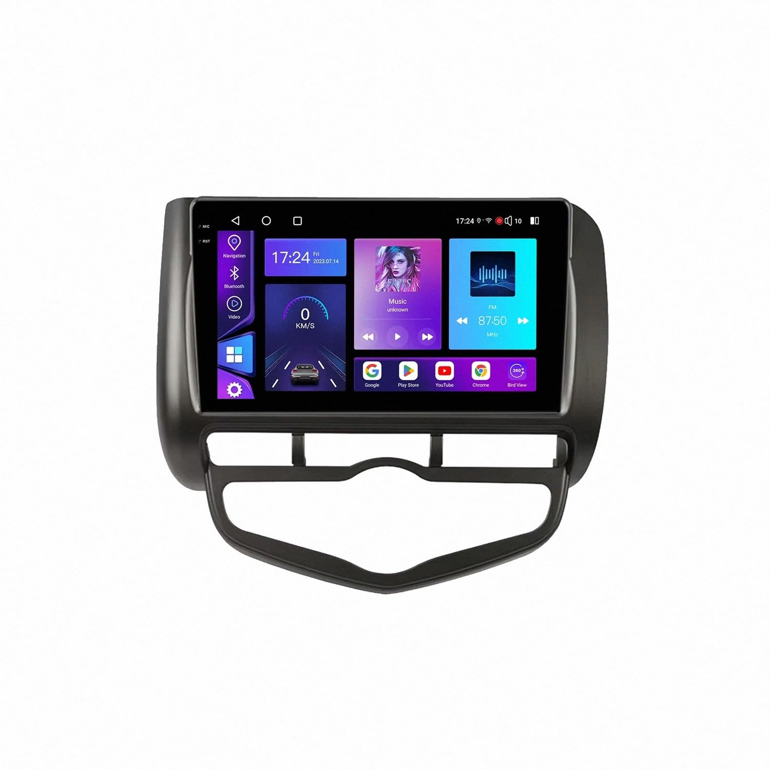 Radio Macchina Touch Screen per Honda Jazz City 2004-2007 Wireless Carplay Android Auto Stereo Auto Bluetooth Ips con Pantalla Táctil con Gps, 4 Nucleo 1G+32G