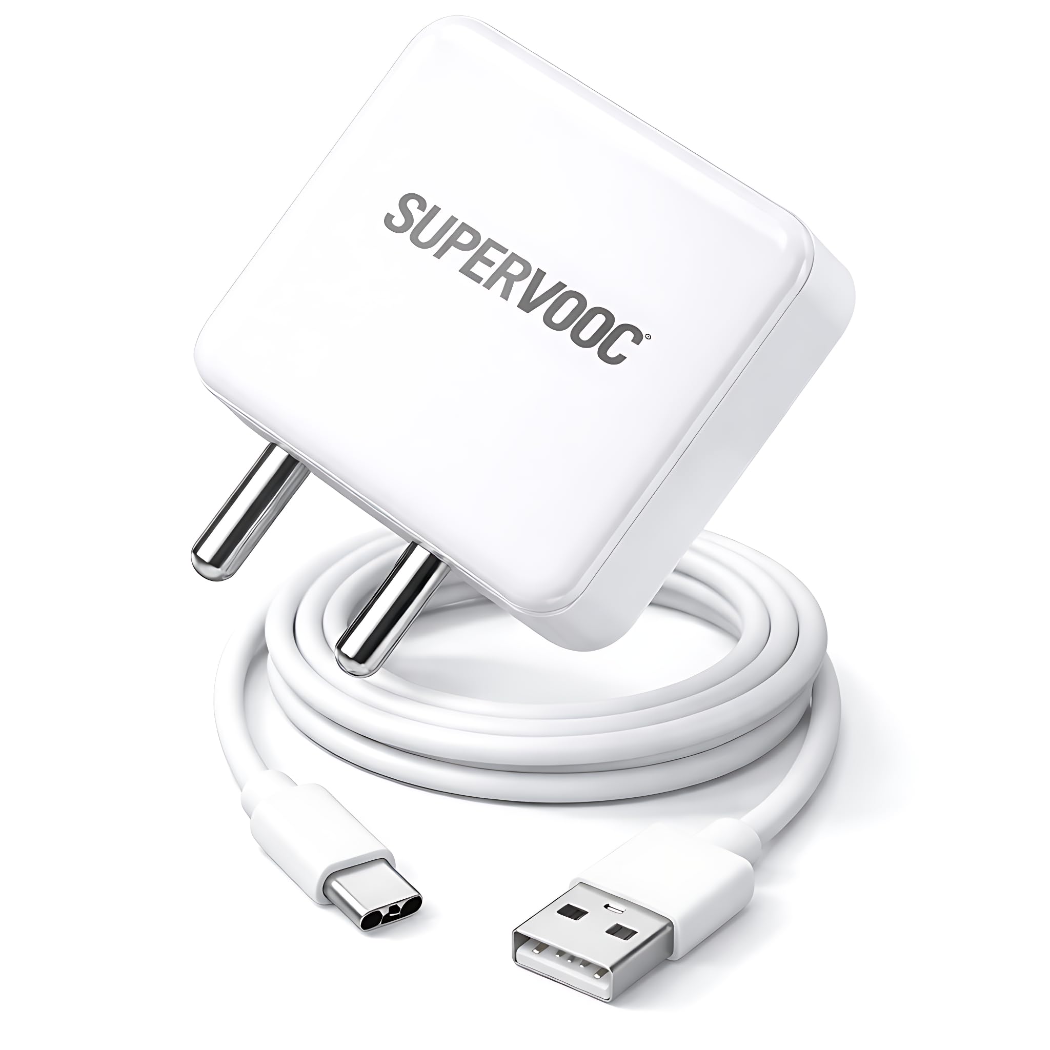 MAK 80 W SuperVOOC 6 A 80 Watt -VOOC, Dart, WARP, Dash Adapter with White Type-C Cable Charging Adaptor Travel Fast Charger with Detachable Cable (White, Cable Included)-image-46