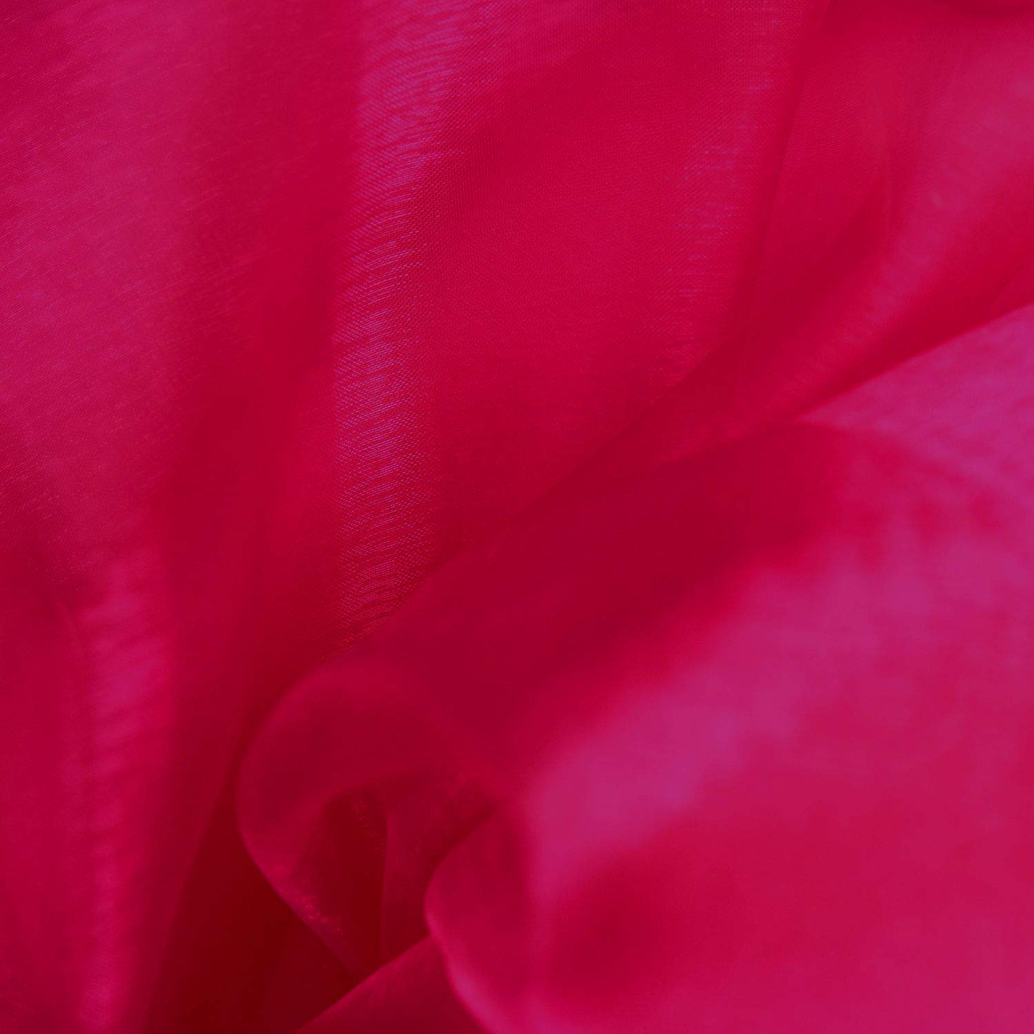 Sheer Organza Fabric 60 Inch 150cm Wide Decoration Dress Voile by The Meter (Cerise)