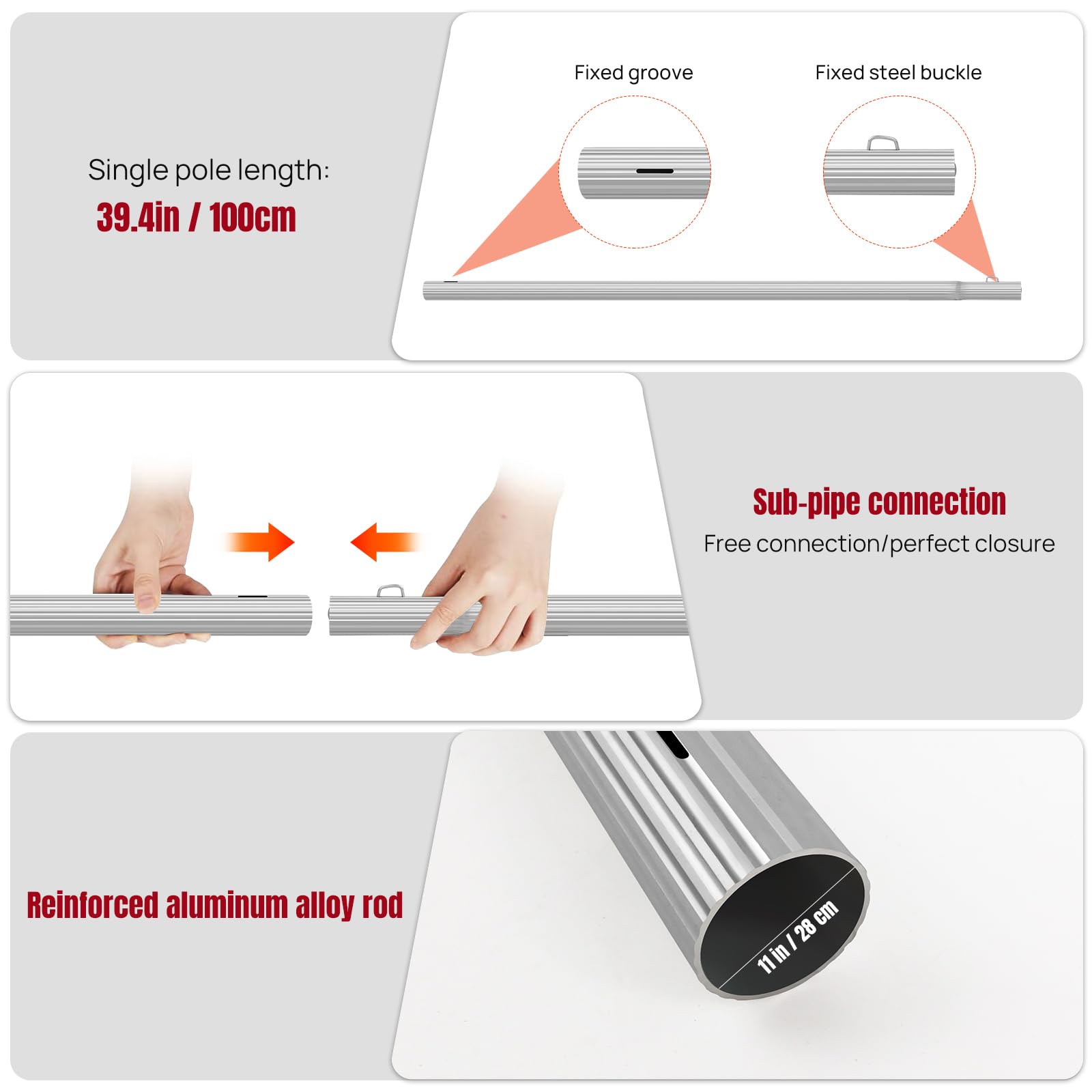 Aluminiowa teleskopowa szczotka do czyszczenia 7 m z wężem wodnym do paneli słonecznych, dachów tarasowych i okien, regulowana głowica szczotki 180°, trwała i zajmuje mało miejsca