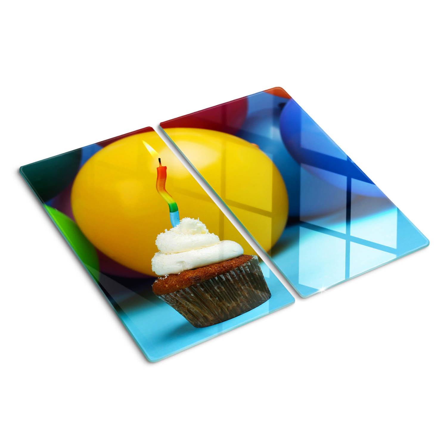 Tapis de découpe en verre 2x30x52cm Tulup pour protéger la cuisine avec un décor cupcake