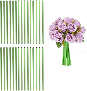30 Pack 12 inches Artificial Flower Stem Covers Green Tubing for Artificial Flower Bundling Wedding Centerpiece Bouquet Corsage Floral Arrangement