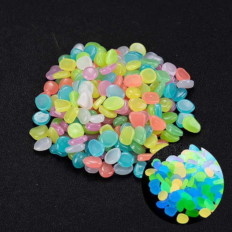 Im Dunkeln leuchtende Kieselsteine, Gartendeko Leuchtsteine ​​Glow In The Dark Deko(Multicolor)
