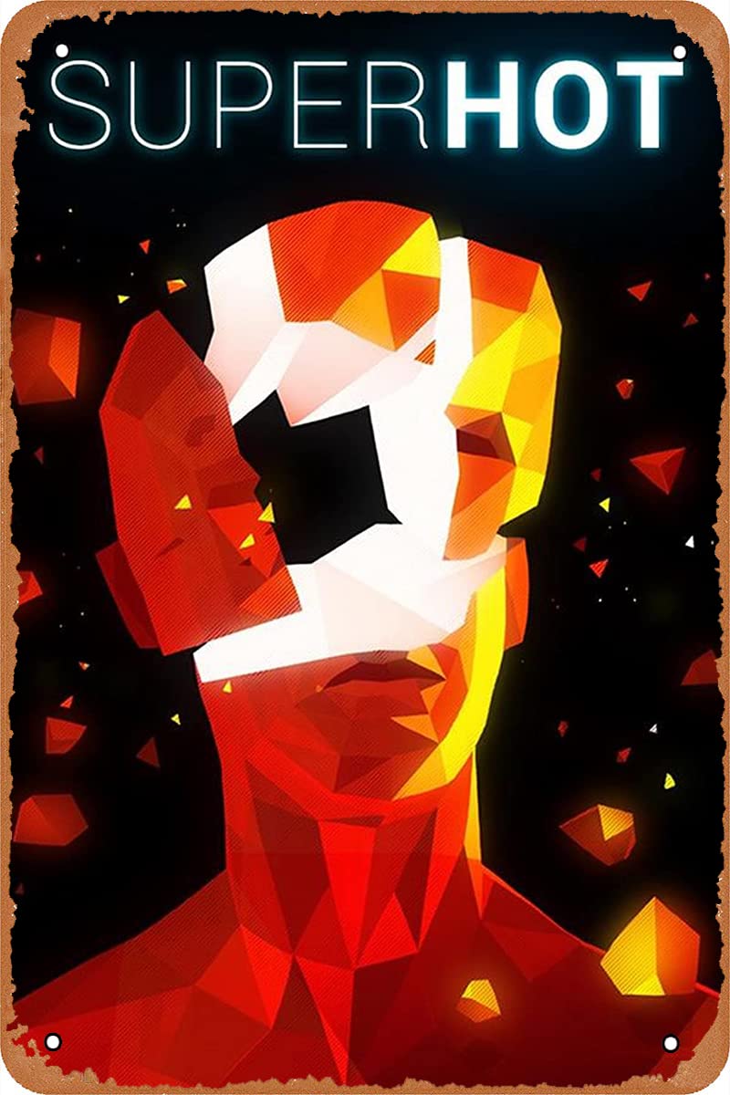 Clilsiatm Superhot Game Poster Vintage Metal Tin Sign Metal Poster 8x12 Inch