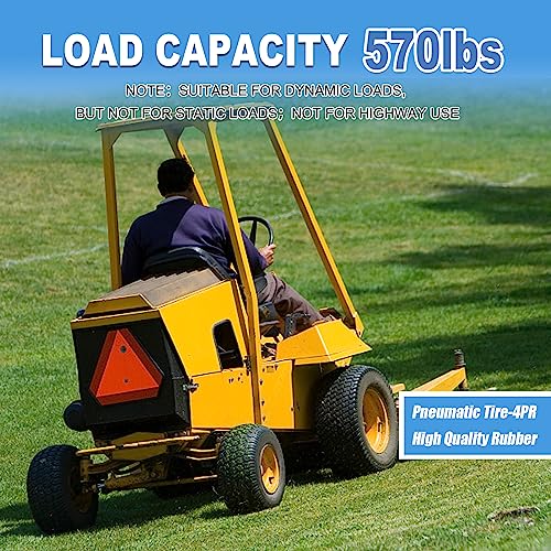 Image of 2-Pack of 15x6.00-6 NHS tire with Rim,Pneumatic wheel,3 inchoffset Hub with 3 /4 inchBushing,4PR Lawn mower tires 15x6-6,for John Deere Riding Mowers 100 and D100 Series,Troy Bilt Lawn Mower Parts