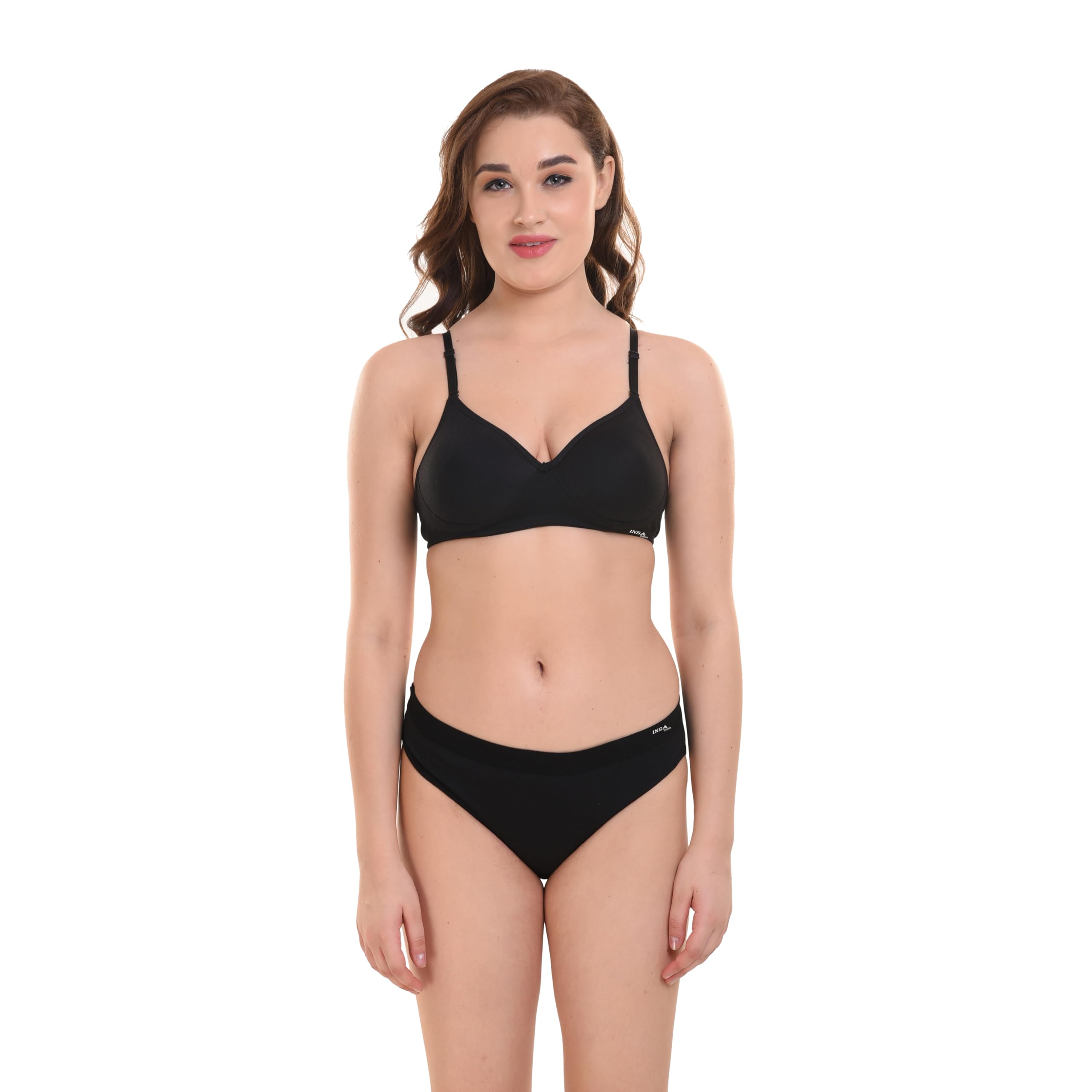 Push Up Light Padded Bra Panty Set,Women's & Girl's Lingerie Set Full Coverage, Adjustable Strap,B Cup, Removable Strap