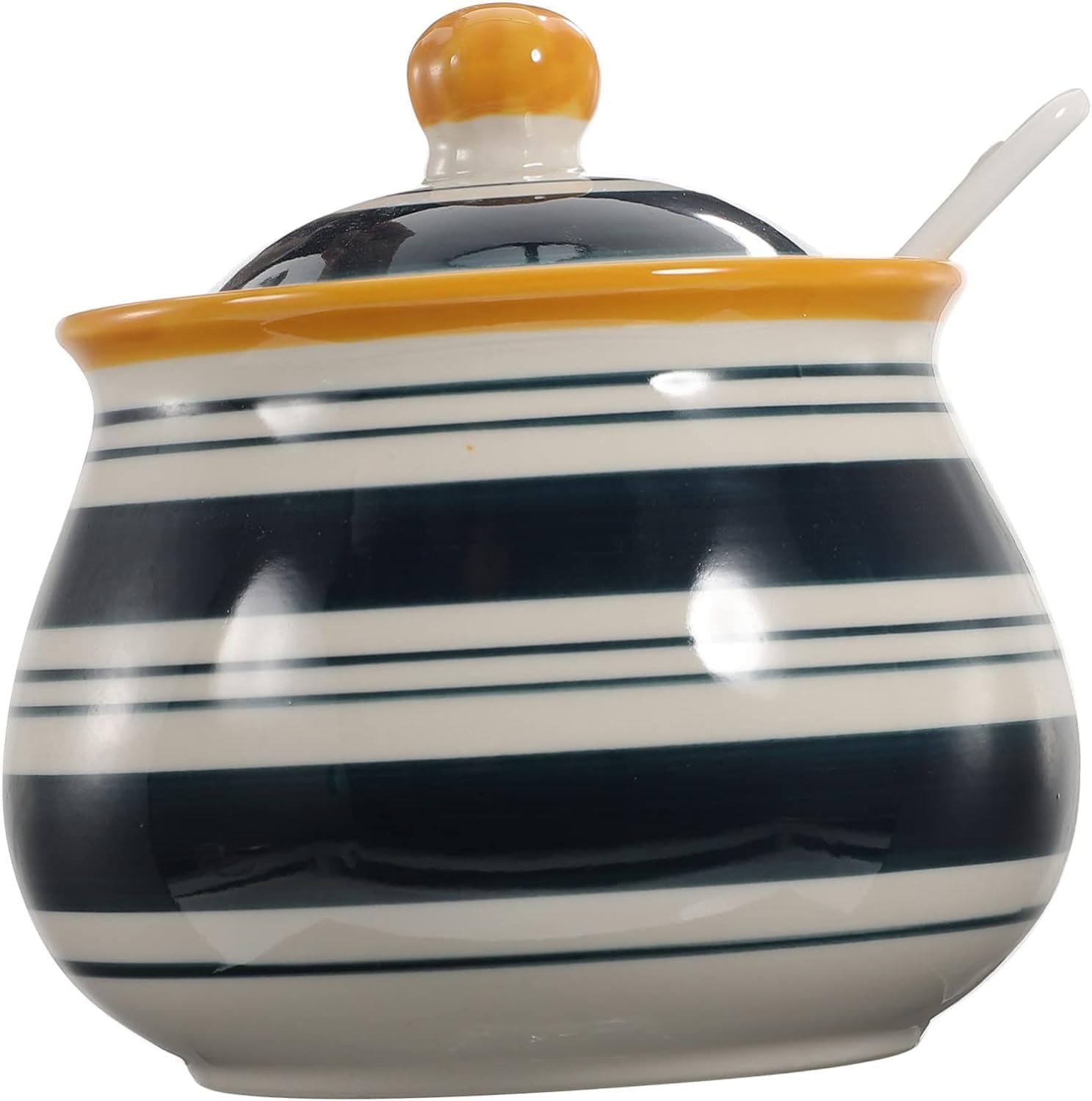 Food Canisters,Sugar Bowl,Spice Jars,1pcs Ceramic Lard Jar Tea Pitcher with Lid Liquid Candy Liquid Dispenser Condiment Pot Mini Salt Bowl Condiment Seasoning Jar Japanese Grease Jar ( Color : C )