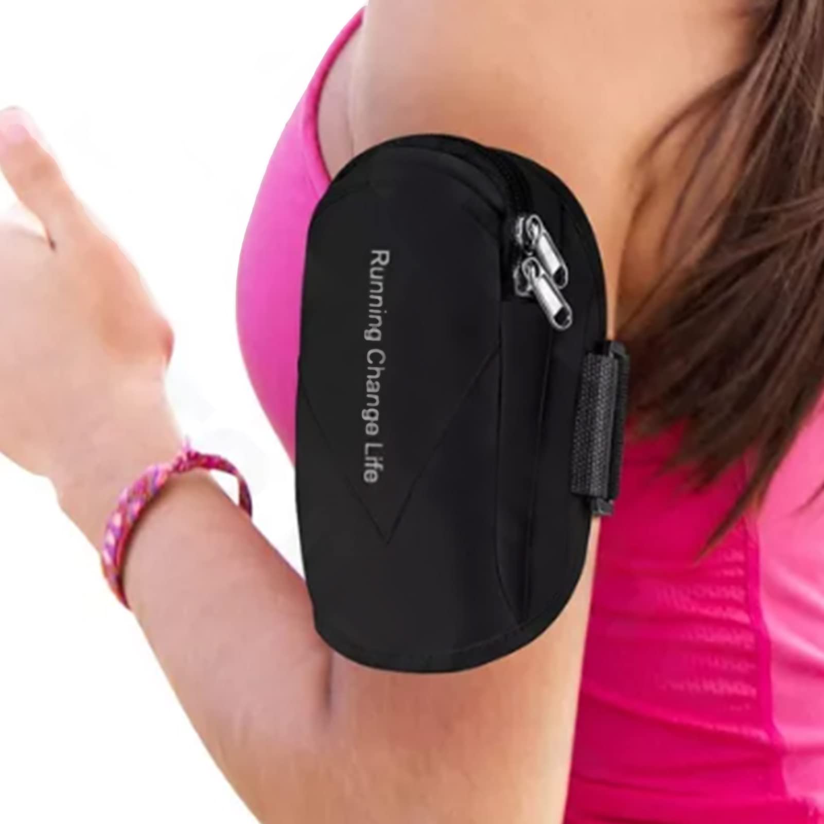 Sac De Bras Sportif Imperméable - Tissu Oxford, 2 Poches, Taille Réglable - Pour Téléphone, Clés, Cartes - Course, Randonnée, Fitness