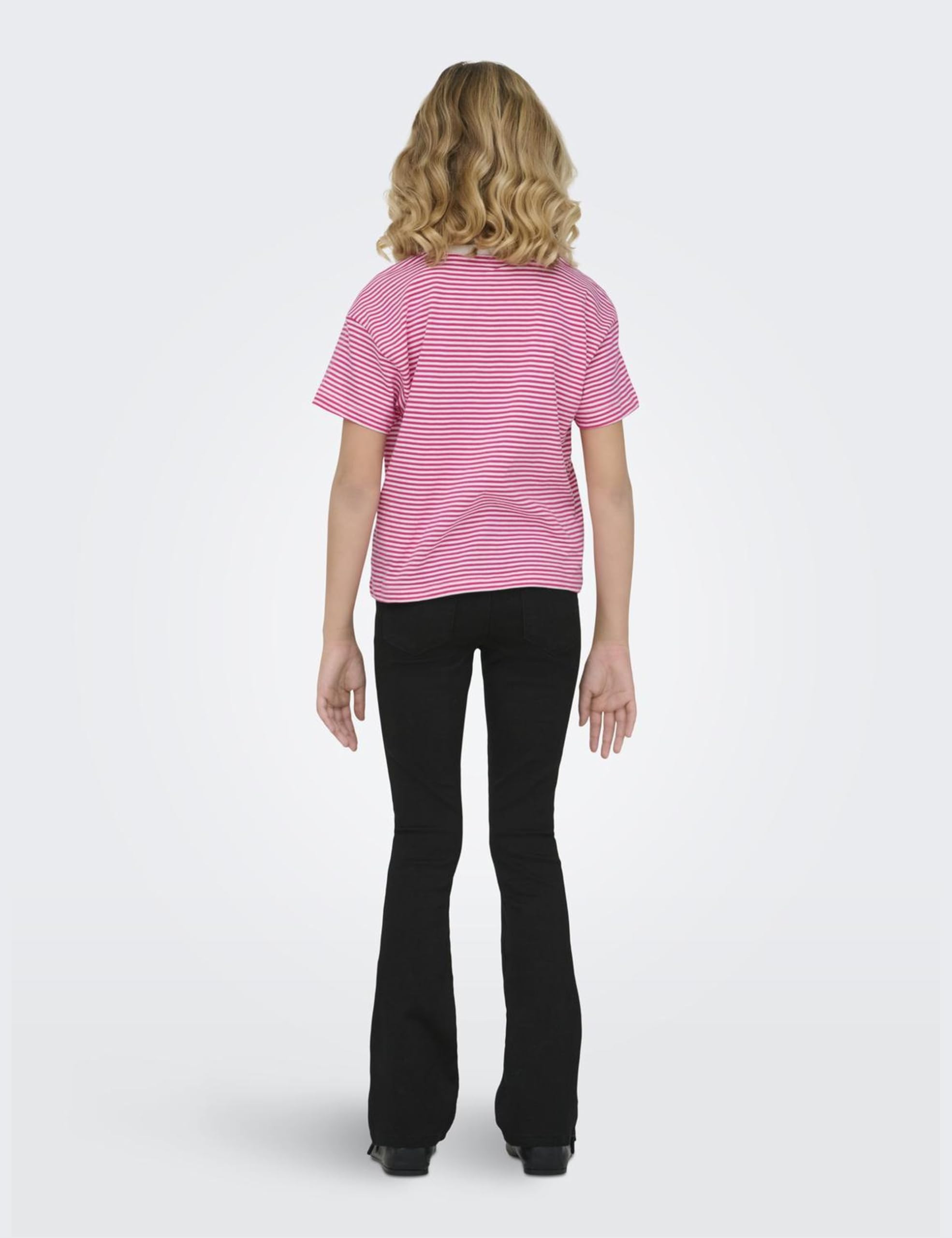 Only KIDS KOGROYAL Life REG Flared PIM600 Noos Baggy, Jean Noir, 140 cm Fille