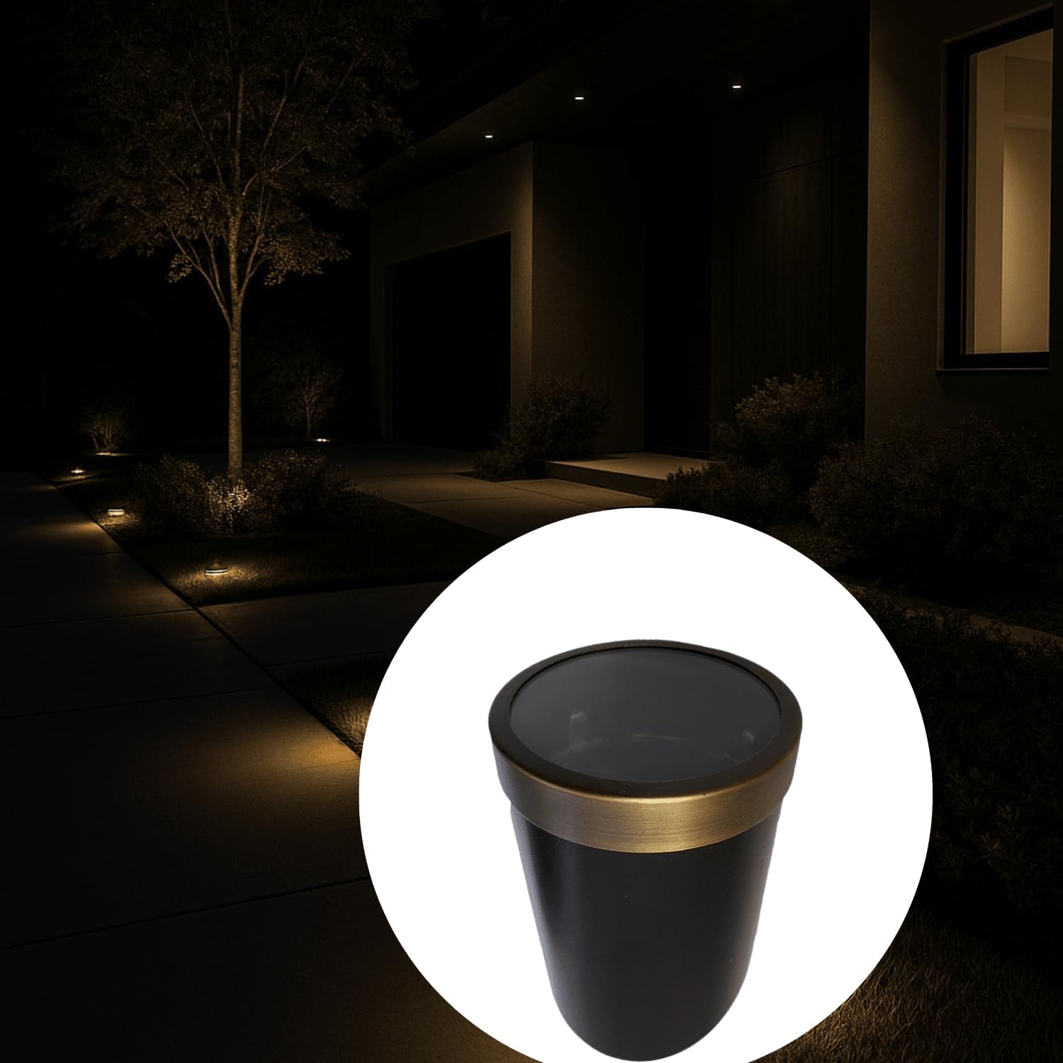 LED PAR36 Well Light Fixture Kit – Includes Solid Brass Open Window Cover, 12V LED Bulb & Wire Connector – Low Voltage Landscape Uplight, Outdoor In-Ground Lighting Bundle