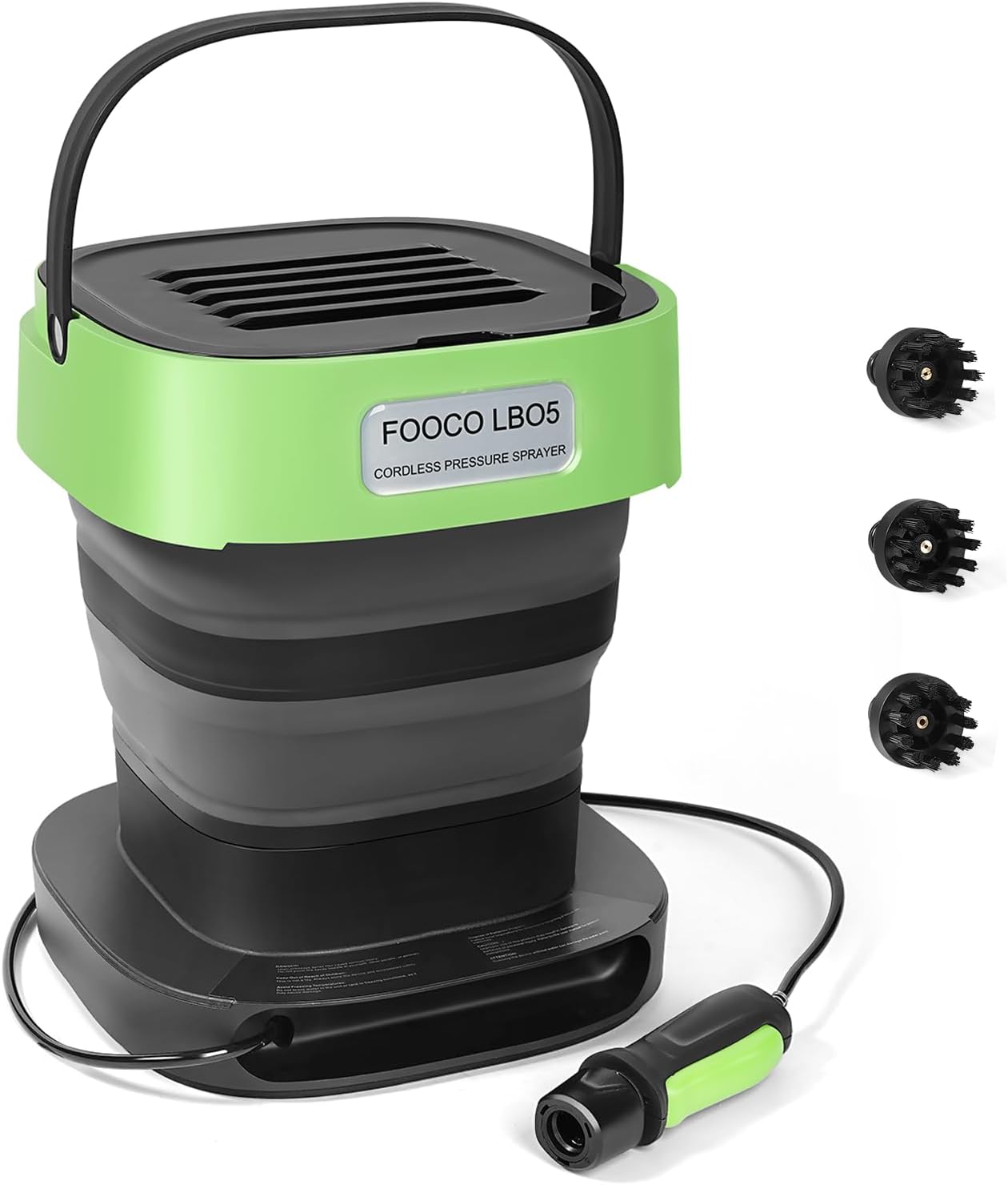 Portable Cordless Electric Sprayer with 3.2 Gal Water Tank, Auto-Retract & Any-Length Lock Hose Reel, Portable Pressure Washer for Rinseless Car Wash, HVAC Coil Cleaning, Pet Care, and Camping Shower