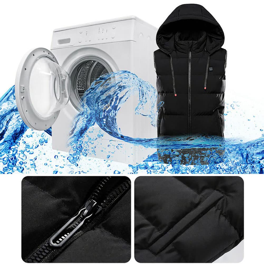 Chaleco Calentado USB con 9 Zonas de Calor,Chaleco Calefactado Eléctrico Lavable,Chalecos Termico Exteriores,3 Temperatura Ajustable,para Moto,ciclismo,senderismo