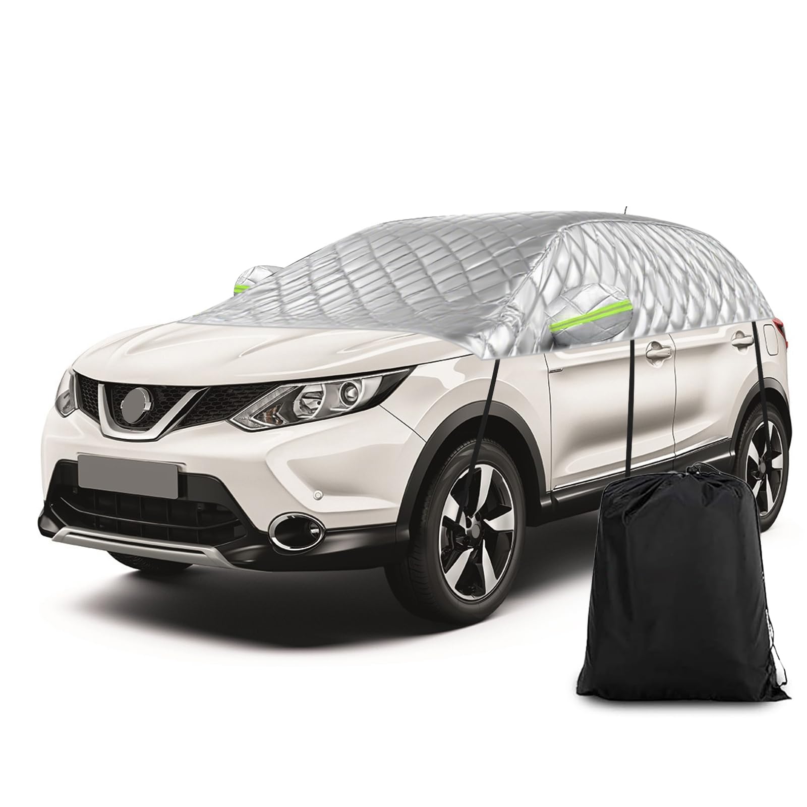 Halbe Autoabdeckung für Nissan Qashqai 2013-2025, Verdickte Halbgarage Sommer, Outdoor Abdeckplane, Schutz vor Sonne, Regen & Staub