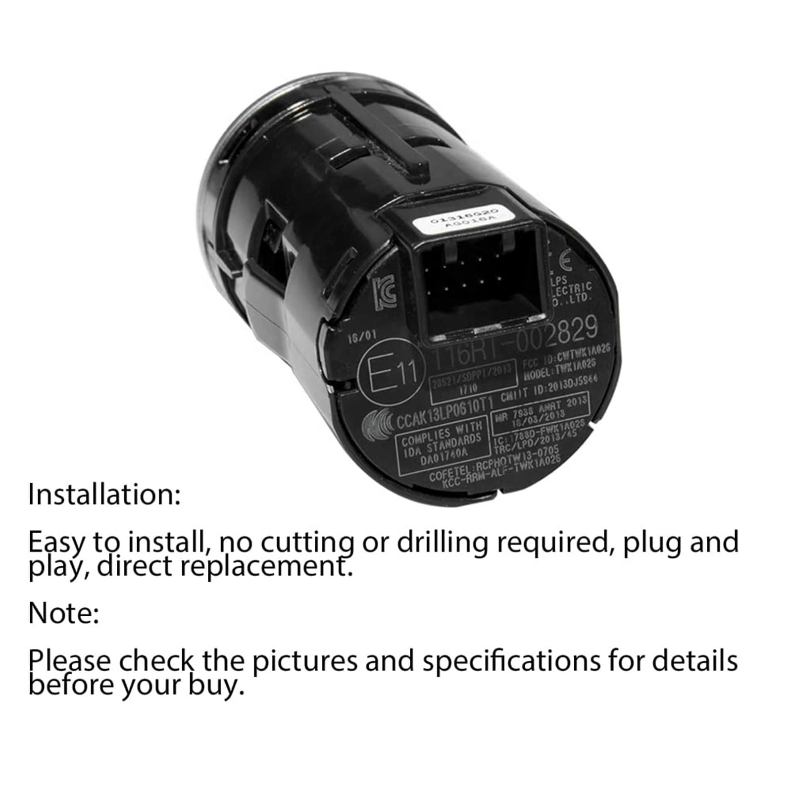 Botón pulsador de Arranque y Parada de Motor con Interruptor de un botón 2016 2017 2018 for HR-V 1.8L 35881-T4N-H02 35881-T4N-702 Botón de Arranque/Parada del Motor