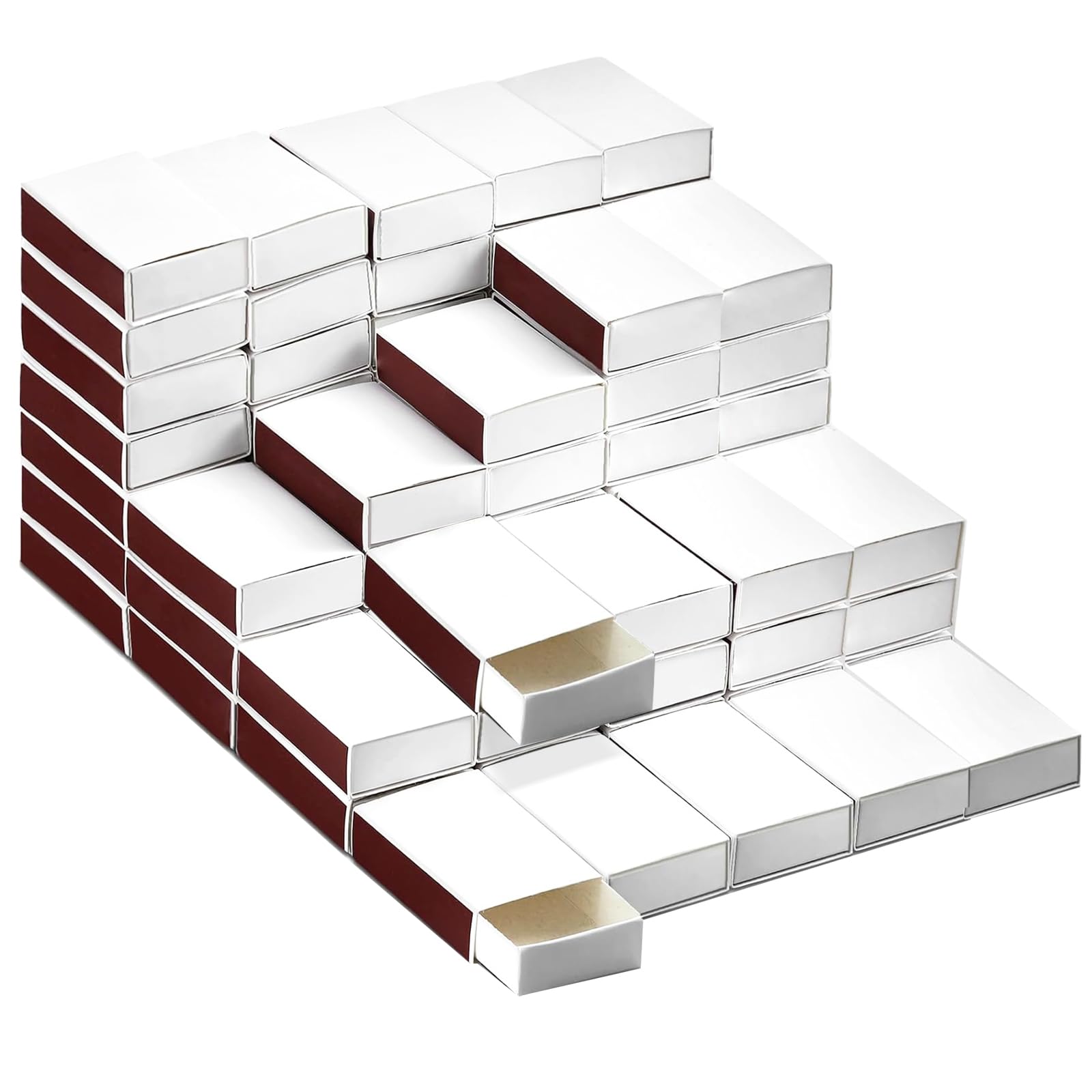 100 scatole vuote per fiammiferi (senza fiammiferi) 5,72 x 3,61 x 1,5 cm Scatole per fiammiferi bianche in bianco, contenitori di stoccaggio fai-da-te con doppio lato per matrimoni, baby shower