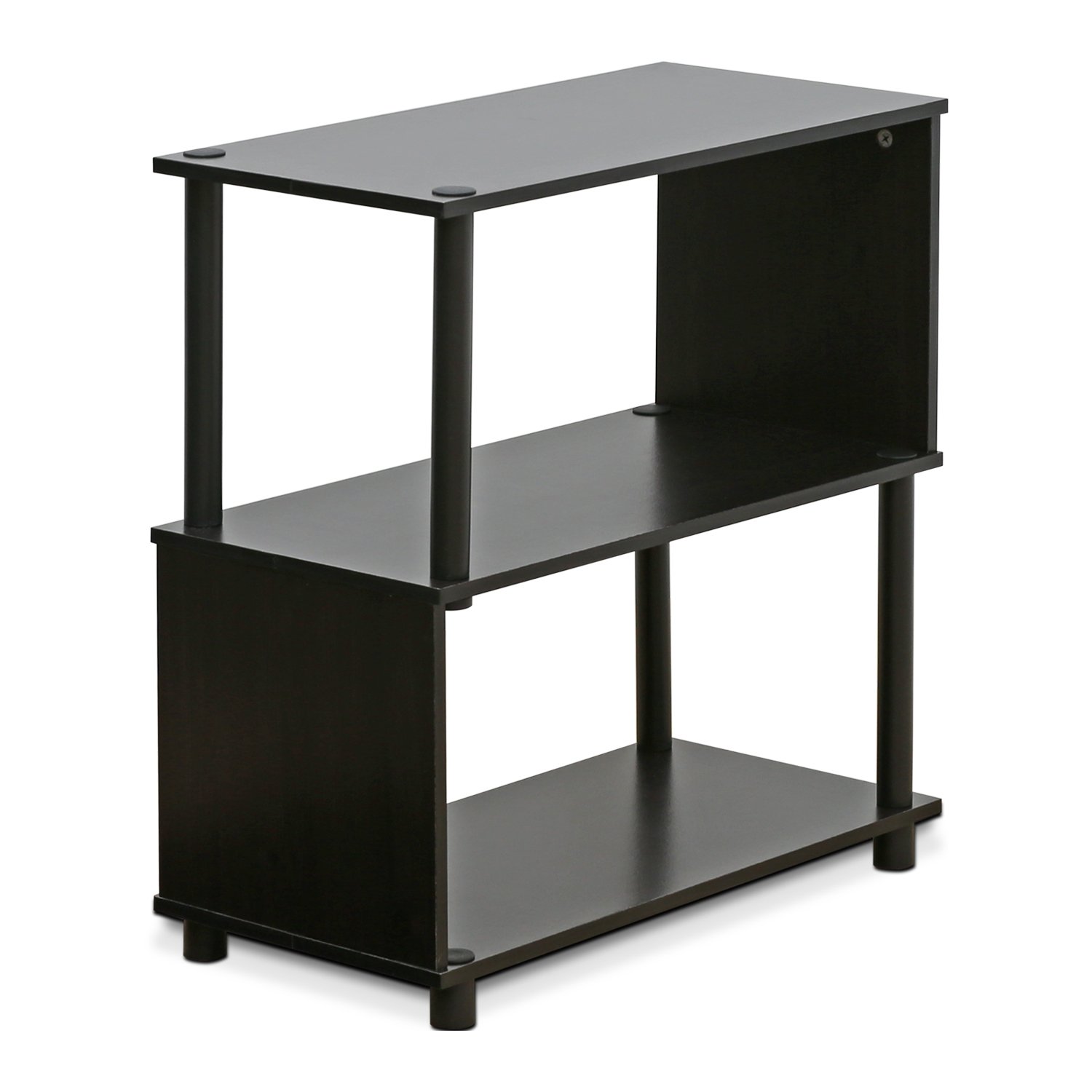 Furinno FLEXI Geometric Storage Shelf, 3-Tier Book Shelf, Toolless Open Shelves, for Organization and Storage, Living Room, Garage, Home Office, Espresso