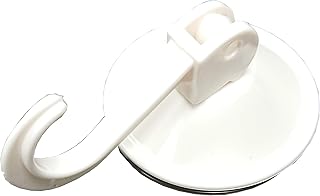 6 x White Cup Suction Hanger Hooks Lever Type Snap Lock 45mm