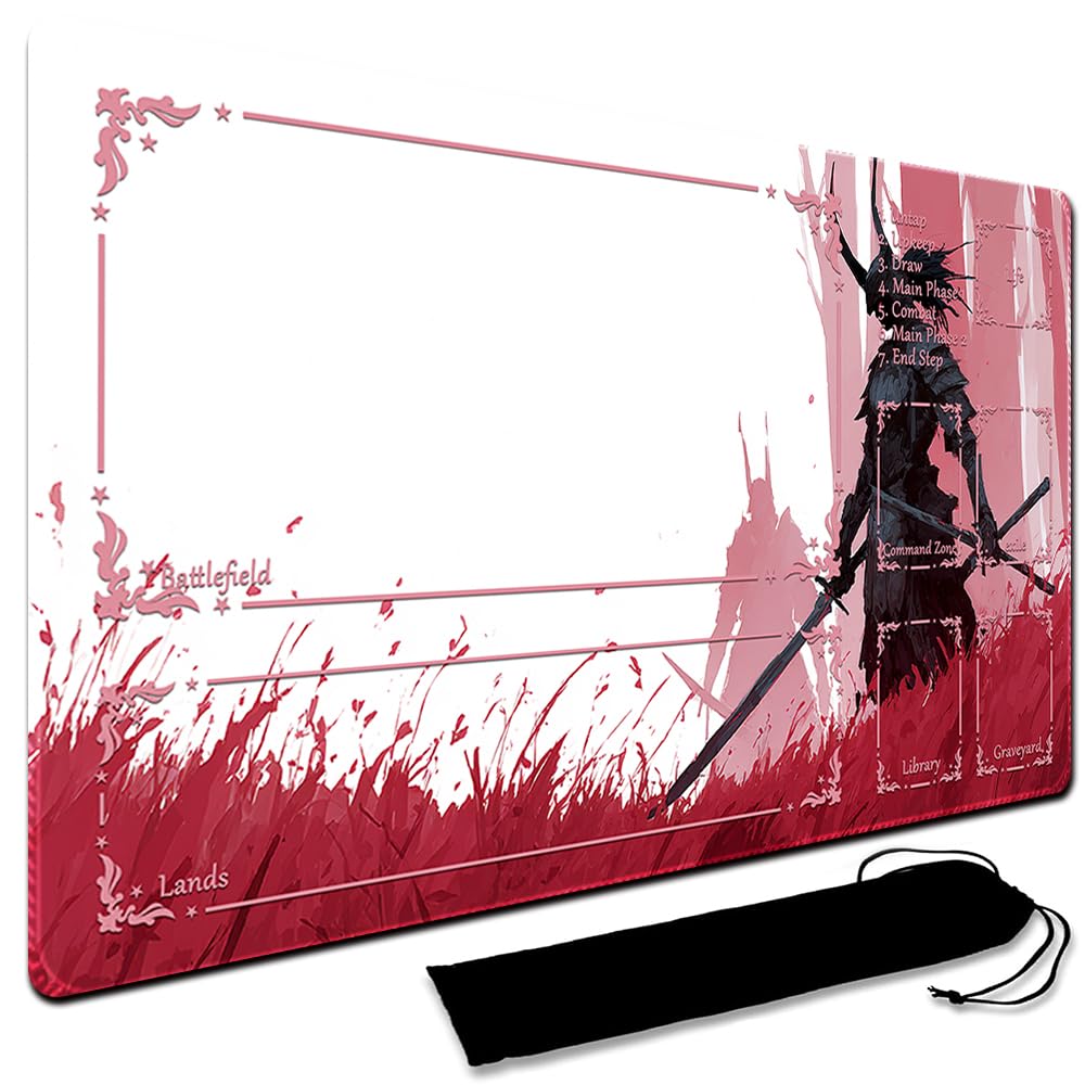 MTG Playmat,With Waterproof Storage black Bag Szie 60 x 35CM , With Zone MTG playmat Stitched Edges Game Play Mat Trading Card Game Playmats TCG Game Mat (With Zone,9)