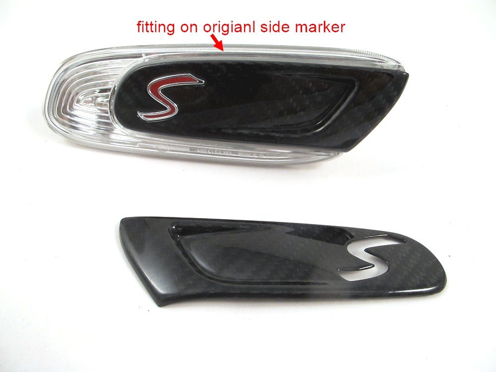 ATEX Dry Carbon Side Markers Scuttle Vents Overlay Cover Sticker for Cooper S F55/F56 MK3 2014 Up