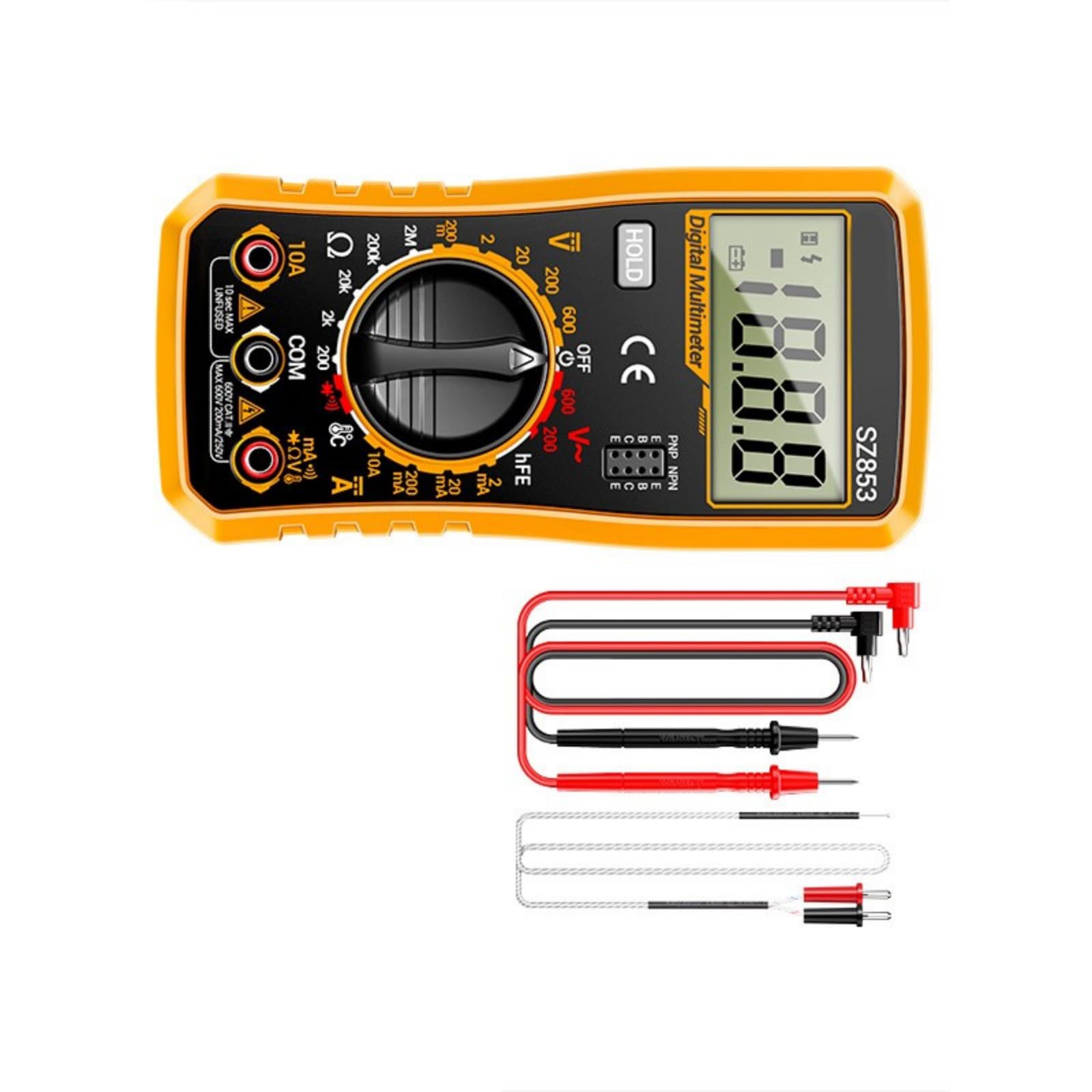 Digital Multimeter Precisions Electronic Tester for Voltages Current Resistance Temperature Measurement with Back Stand Temperature Measuring Multimeter