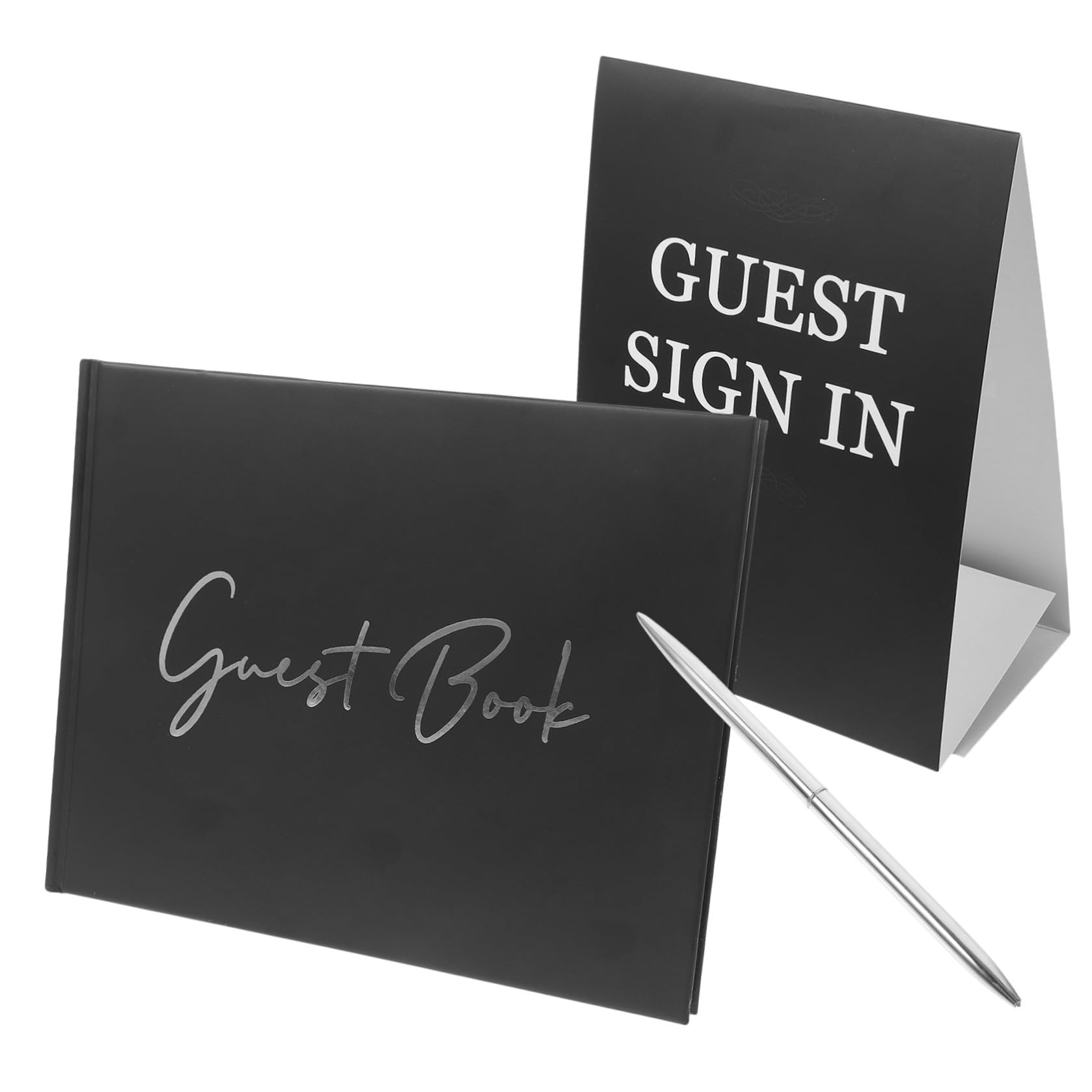 Libro degli Ospiti per Decorazione Nozze in Carta e Plastico Nero e Firma degli Invitati Matrimonio