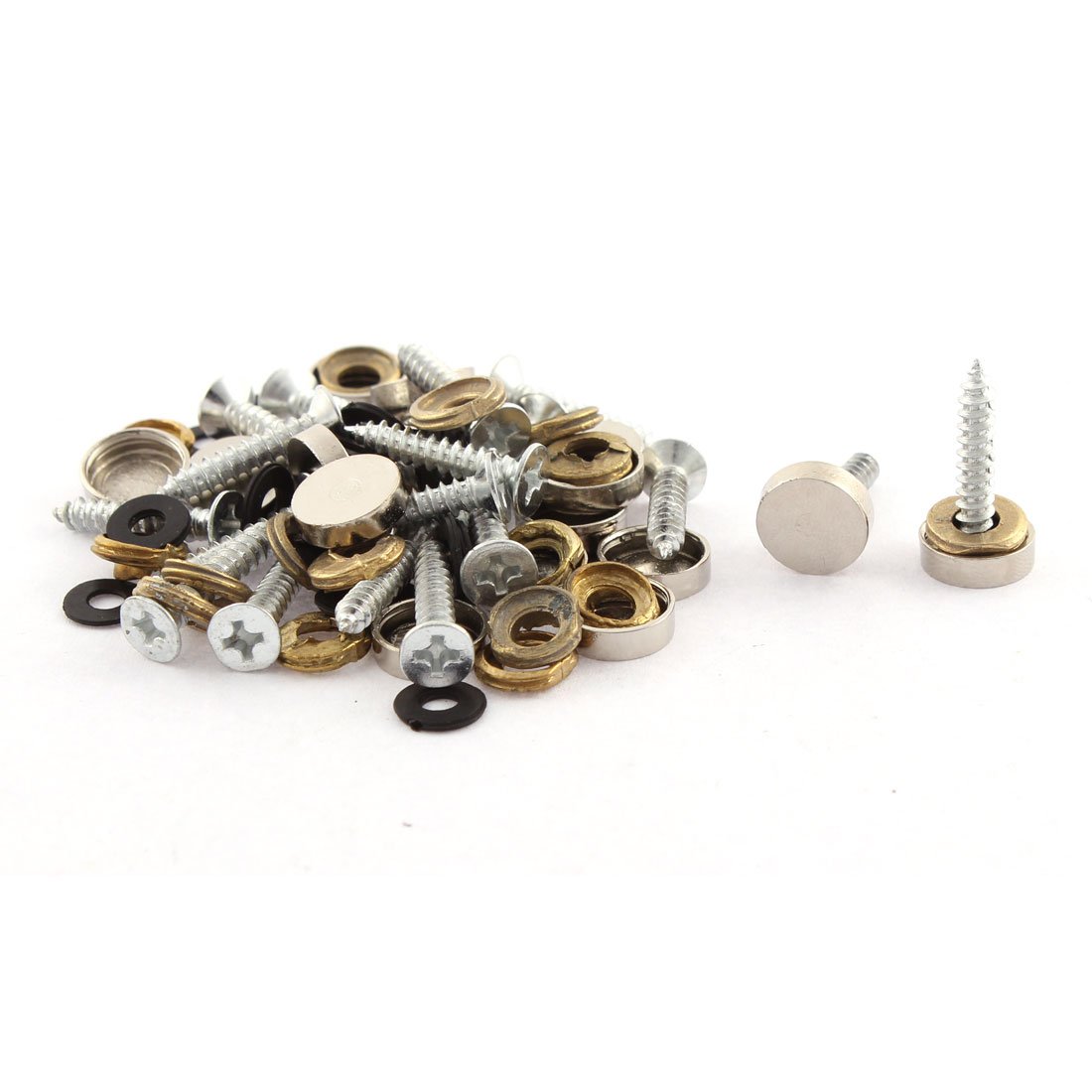 Aexit 20 Pcs Quality Parts 12mm Dia Advertising Glass Tea Table Decorative Screw Cap Mirror Nails Model:61as470qo744