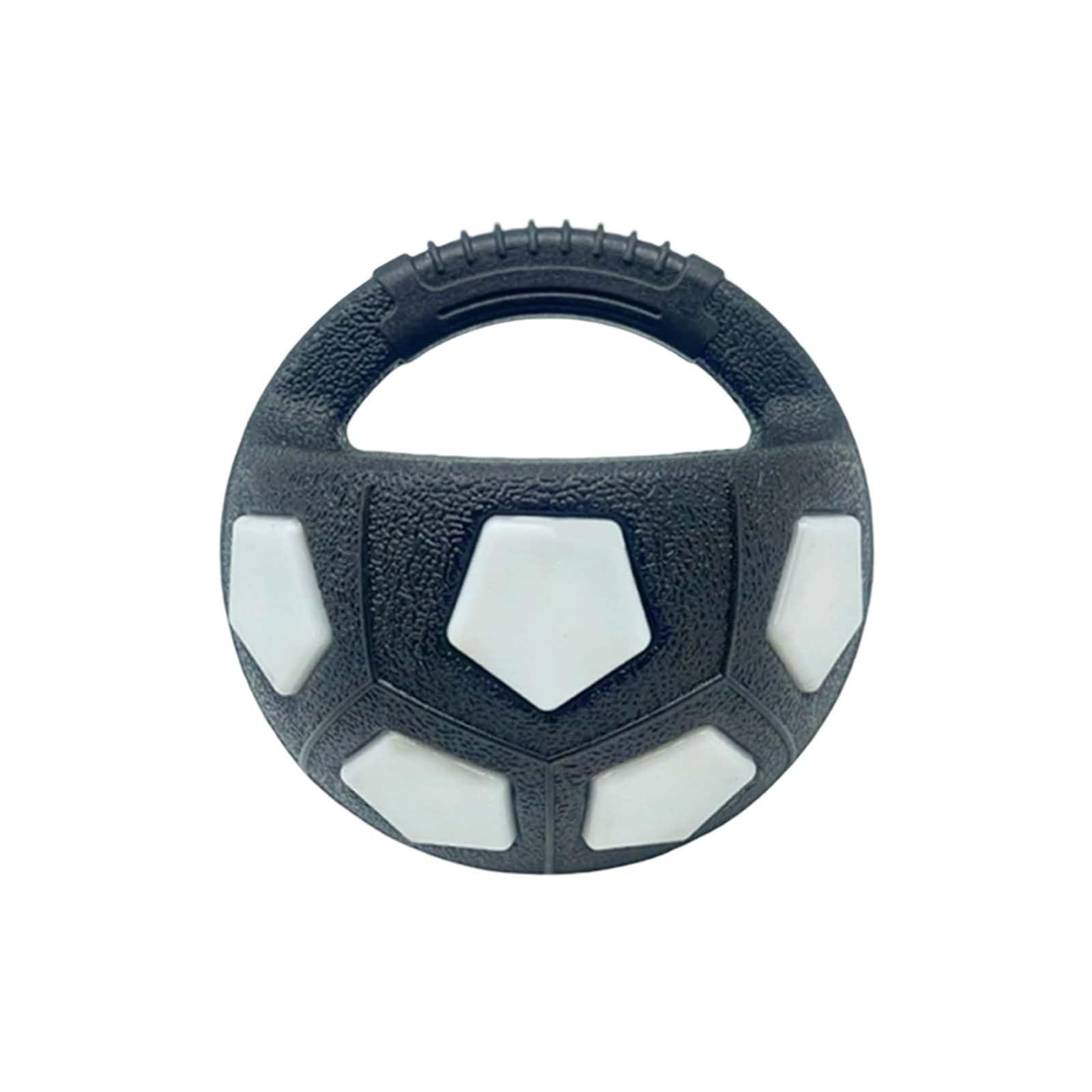 Dog Calming Ball with Handle, Interactive Football Shape Dogs Toy with a Squeaking Sound, Waterproof Dog Calming Ball with Unique Texture for Dogs to Chew and Chase (C)