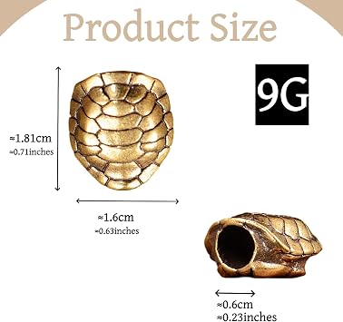 Brass Turtle Knife Pendant Paracord Lanyard Beads, 1 Piece