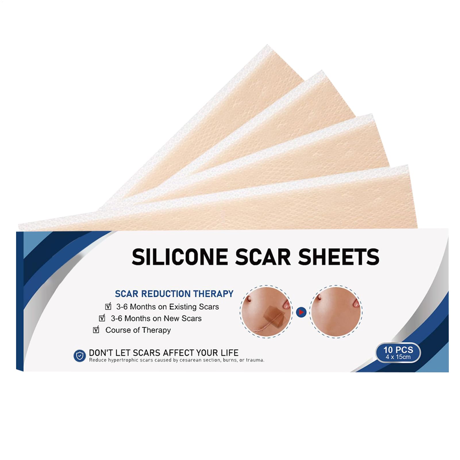 Scar Tape, High-Adhesive Skin Care Patches - Silicone Scar Removal Tape - for C-Section Tummy Tuck Burn Recovery Shoulder Arm Leg