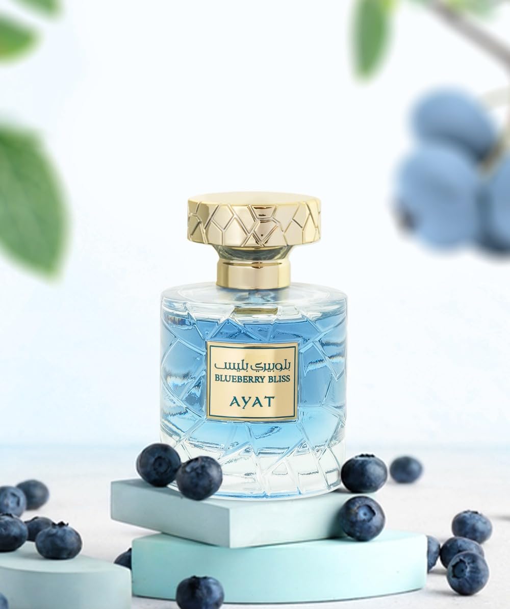AYAT PERFUMES - Eau de Parfum Blueberry Bliss 100ml – Parfum Mixte Fruité & Musqué – Framboise, Fraise & Patchouli – Longue Tenue – Parfum de Dubaï