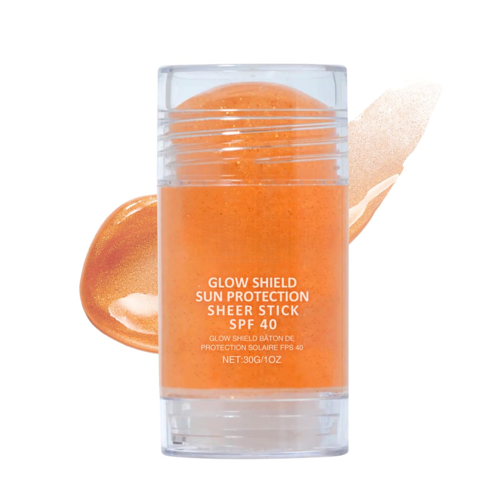 Gl-ow Shield Sheer Sunscreen Stick SPF 40 - Face Sunscreen for Women - Shimmer Sun screen Travel Size - On-The-Gl ow Sun s...