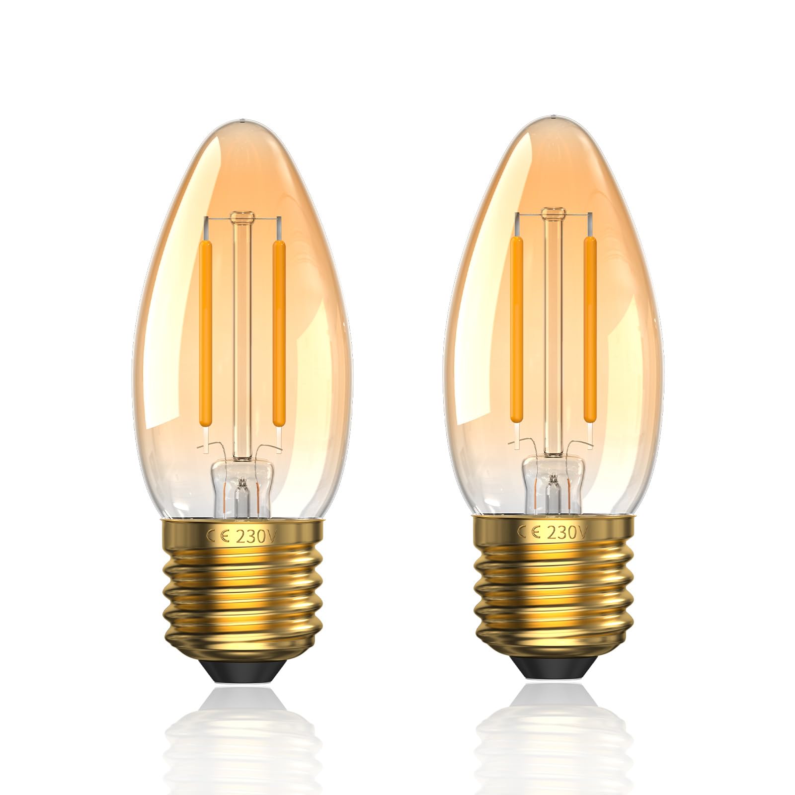 Anna`s Collection LED Retro gloeilamp - oranje glas - 120 x 80 mm | Fun en Feest