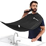 DOEPSILON Beard Bib Beard Apron, Hair-Resistant Beard Bib Hair Catcher, Gifts for Men, Stocking Stuffers, Christmas Gifts Anniversary Birthday Gifts for Him, Shaving Accessories for Men - Black