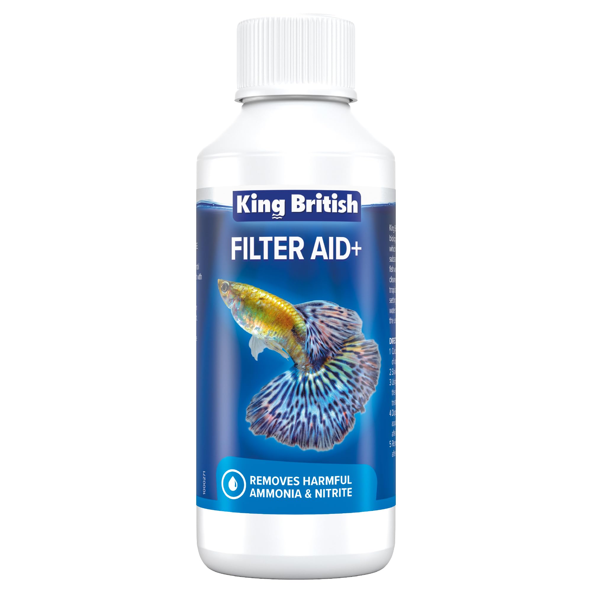 King British â€“ Filter Aid+ 250ml â€“ For Cleaner & Clearer Water â€“ Boosts the Aquariumâ€™s Biological Filter â€“ Removes Harmful Ammonia & Nitrite â€“ For Coldwater, Tropical & Marine Aquariums