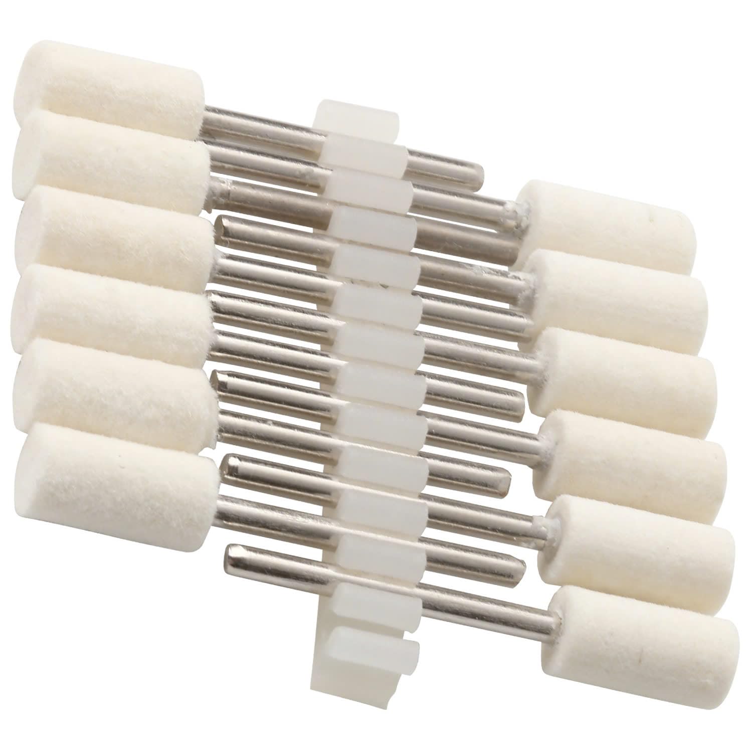 Compressed Wool Polishing Wheels,Wool Felt Grinding Bits Buffing, Tips Mandrel for Dremel Rotary Tool, Sanding Diameter : 10mm (Cylinder Shape Polishing)