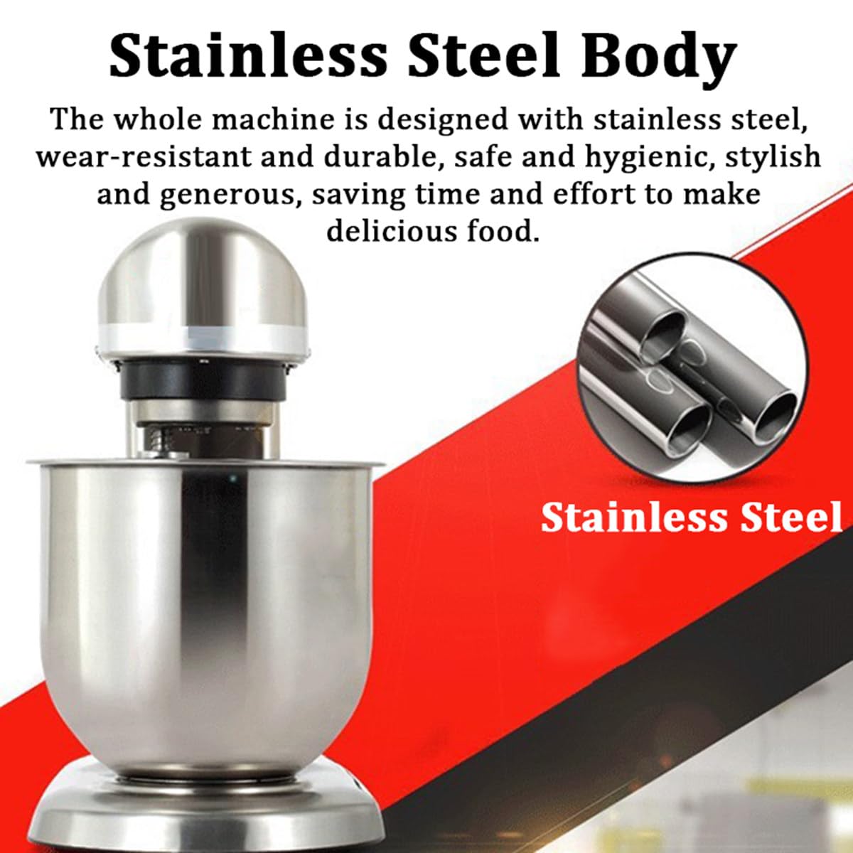 UMJIGF Kitchen Electric Stand Mixer, 3 Speeds Kitchen Electric Mixer, Tilt-Head Cake Mixer with 5L/10L Stainless Steel Bowl,10L