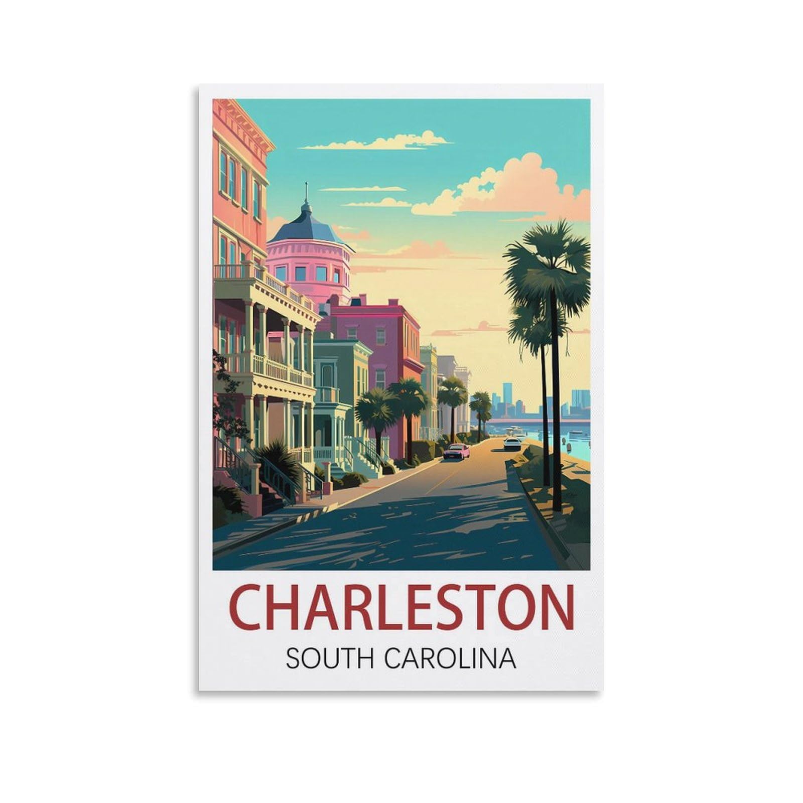Nprzm A339 Vintage Signs Metal Signs Charleston South Carolina Posters Funny Vintage Metal Sign Plaqu Poster Wall Art Pub Bar Kitchen Garden Bathroom Home Décor 15X30cm