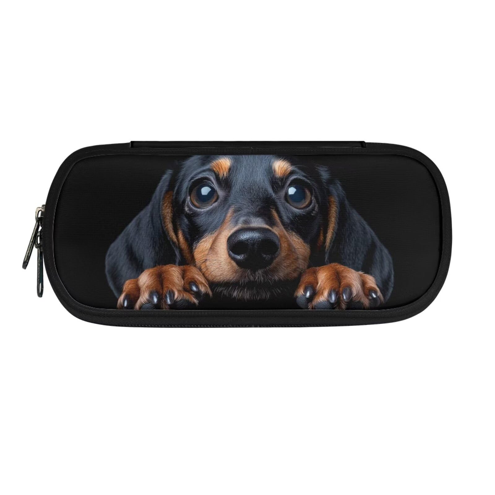 POLERO Sausage Dog Pencil Case for Girls Secondary School Stationery Cute Dachshund Pen Holder with Compartments — image 1