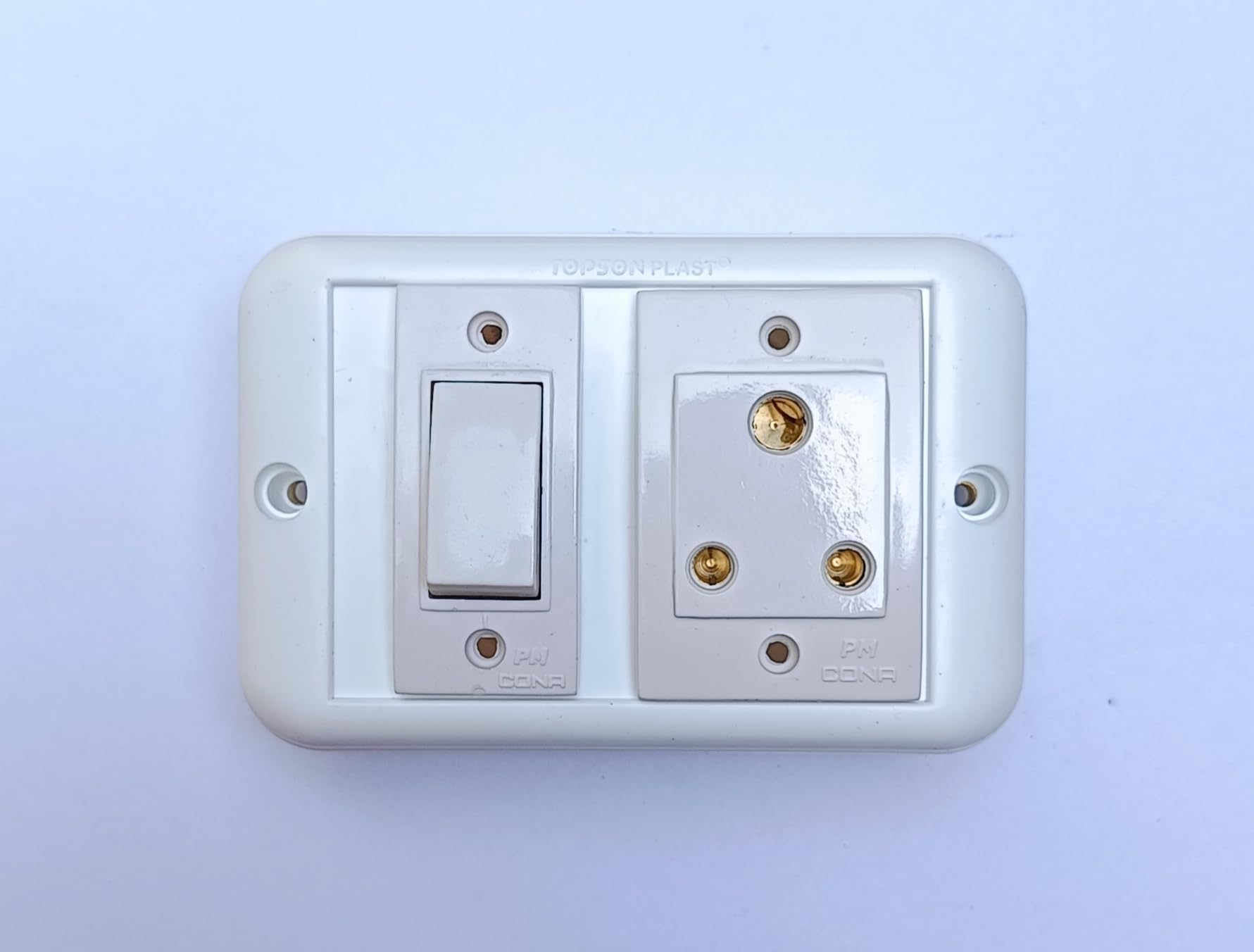 CONA WAWA Series 6Amp,3 Pin Socket & Switch 6Amp (1 Way)| ISI MARKED | Attached With Non Modular Surface Monut Gang Box-2way, ISO Certified,Strong Polycarbonate|-picture-21