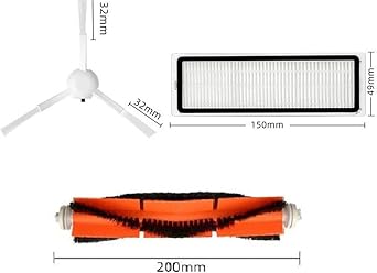 Ozemtek Mi Robot Vacuum Mop X10 Plus / X20 Plus / S10 Plus / X10 Compatible Hepa Filter, Brush, Side Brush Replacement Accessory Refresh Kit-5 Pieces