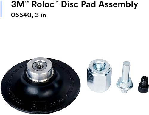 Miniatura 2 de 3M Roloc - Conjunto de almohadilla de disco 05540, 3 pulgadas, cambio rápido, almohadilla de respaldo duradera